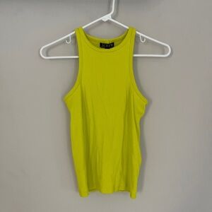 J. Crew Women's High-Neck Lime Green Ribbed Tank Top